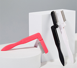 Black And Pink Double Color Eyelash Comb Steel Teeth For Delicate Eyelashes Curved Handle For Comfortable Grip Essential For Eyelash Shaping