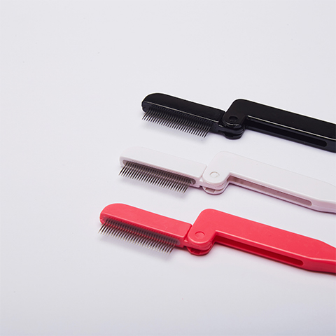 Black And Pink Double Color Eyelash Comb Steel Teeth For Delicate Eyelashes Curved Handle For Comfortable Grip Essential For Eyelash Shaping4