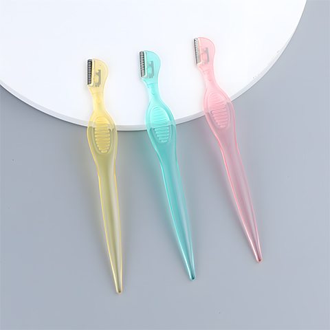 Macaron Three-Color Eyebrow Razor Set With Anti-Scratch Eyebrow Trimming Set, Safety Razor Head Transparent Protective Case5