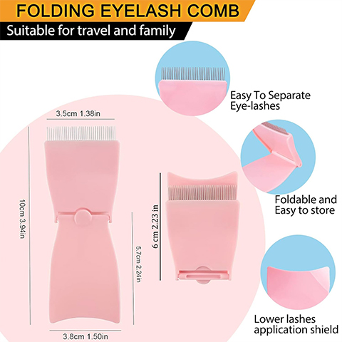 Pink Foldable Eyelash Comb2